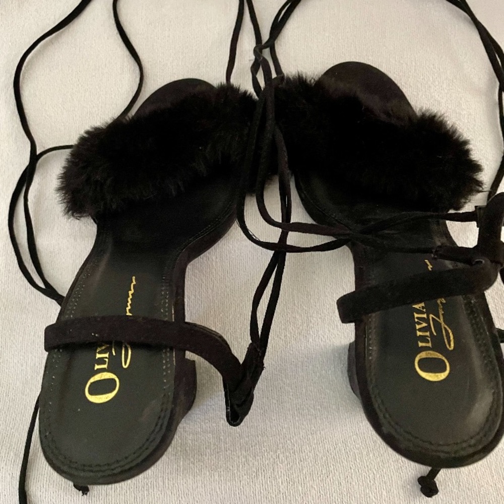 Olivia - Olivia Woman’s Healed, Lace-up, Black, Dressy Sandals. Size 8